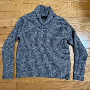 rag & bone Blue Cowl Neck Thick Sweater, Medium